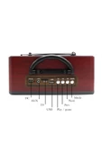 GLR Meier M-113bt Nostaljik Radyo Bluetooth Usb Aux Uzaktan Kumandalı Hoparlör 113 Koyukahve 0381 - 6