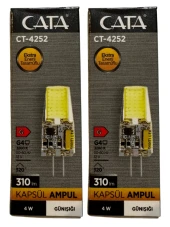 Cata CT-4252 4W 12V 3200K (Günışığı) G4 Duylu Kapsül Ampul (2 Adet) thumbnail 1