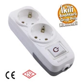 2li Grup Priz Anahtarlı Klemensli Fiş Priz Topraklı Çoklu Grup Priz Çoğaltıcı İkili Kablosuz thumbnail 1