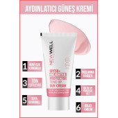 New Well Ton Eşitleyici yüksek Koruma Etkili Spf50+ Aydınlatıcı Pembe Yüz Güneş Kremi 50 Ml - 4