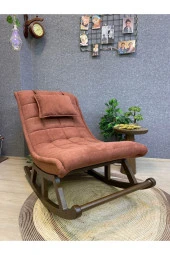 Miskin Ceviz Sofa Kiremit Sallanan Sandalye Dinlenme Emzirme Baba Tv Okuma Uzanma Koltuğu Berjer - 4