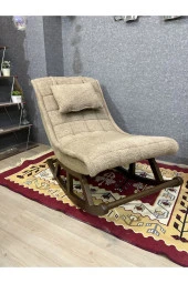 Miskin Ceviz Teddy Kahve Sallanan Sandalye Dinlenme Emzirme Baba Tv Okuma Uzanma Koltuğu Berjer thumbnail 1