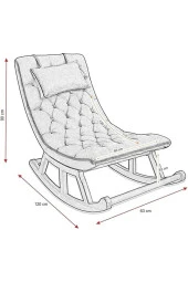 Miskin Naturel Teddy Antrasit Sallanan Sandalye Dinlenme Emzirme Baba Tv Okuma Uzanma Koltuğu Berjer thumbnail 4