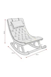 Miskin Lake Teddy Krem Sallanan Sandalye Dinlenme Emzirme Baba Tv Okuma Uzanma Koltuğu Berjer thumbnail 8