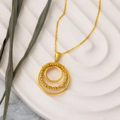 22 Ayar Dorika Halkalı Altın Kolye thumbnail 3