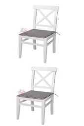 2 Adet Ahşap Arin Sandalye Beyaz Sökülebilir Oturum - 1