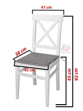 4 Adet Ahşap Arin Sandalye Beyaz Sökülebilir Oturum - 4