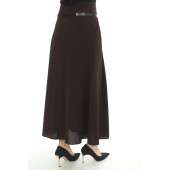 SORALLİNE KADIN ETEK ETAMİN DESEN 95 CM BOYUNDA BAHARLIK 755 KAHVE - 3