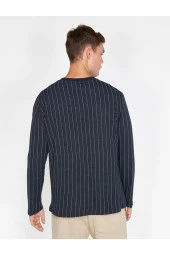 Erkek Lacivert Yazılı Baskılı T-Shirt thumbnail 4