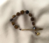 Bileklik Doğal Kaplan Gözü Taşı 316L Kararmaz Çelik Hakiki Boncuklu Kadın Erkek Bilezik - 3