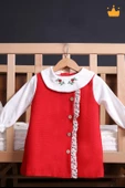 Babyhola Şık Yakası Çiçek Nakışlı Kız Bebek Çocuk Bayramlık Elbise 2337 - 12