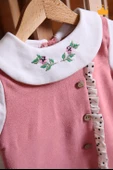 Babyhola Şık Yakası Çiçek Nakışlı Kız Bebek Çocuk Bayramlık Elbise 2337 - 8
