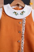 Babyhola Şık Yakası Çiçek Nakışlı Kız Bebek Çocuk Bayramlık Elbise 2337 - 2