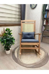 Asedia Veranda Naturel Antrasit Minderli Hasırlı Sallanan Sandalye Hazeranlı Dinlenme Koltuğu thumbnail 3