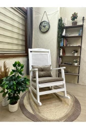 Asedia Veranda Lake Vizon Minderli Hasırlı Sallanan Sandalye Hazeranlı Dinlenme Koltuğu thumbnail 1