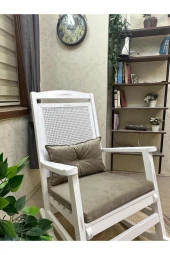 Asedia Veranda Lake Vizon Minderli Hasırlı Sallanan Sandalye Hazeranlı Dinlenme Koltuğu thumbnail 2