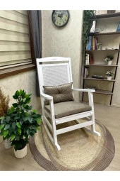 Asedia Veranda Lake Vizon Minderli Hasırlı Sallanan Sandalye Hazeranlı Dinlenme Koltuğu thumbnail 3