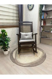 Asedia Veranda Ceviz Kreml Minderli Hasırlı Sallanan Sandalye Hazeranlı Dinlenme Koltuğu thumbnail 4