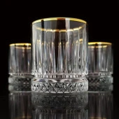 Perlotus 210 cc Golden Altın Yaldızlı Viski Bardağı 1 Adet Tek Kadeh - 1