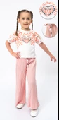 Fitilli Örme Pantolonlu Baskılı Kız Çocuk Takım MNK2120 thumbnail 1