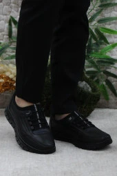 Mehmet Mete 1980 Siyah Anatomik Hakiki Deri Esnek Kauçuk Taban Erkek Ayakkabı thumbnail 2