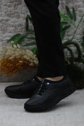 Mehmet Mete 1980 Siyah Anatomik Hakiki Deri Esnek Kauçuk Taban Erkek Ayakkabı thumbnail 3