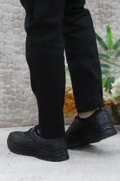 Mehmet Mete 1980 Siyah Anatomik Hakiki Deri Esnek Kauçuk Taban Erkek Ayakkabı thumbnail 4