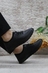 Mehmet Mete 1980 Siyah Anatomik Hakiki Deri Esnek Kauçuk Taban Erkek Ayakkabı thumbnail 5