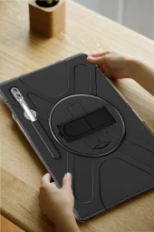 Galaxy Tab S8 Ultra Uyumlu Fuchsia Defender Silikon Tablet Kılıfı thumbnail 4