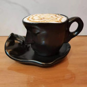 Kupa Bardak Yüz Desenli Bardak Siyah - 2