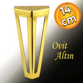 Ovit Koltuk Baza Puf Sehpa Tv Ünite Masa Mobilya Ayağı Ayakları Metal Ayakları 14 Cm Altın thumbnail 1