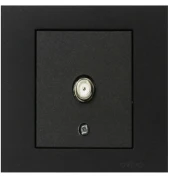 Ovivo Metalik Siyah Tv Prizi F konnektörlü Çerçevesiz Grano - 1