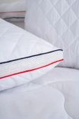 Çift Kişilik 3 Parça Mikrofiber Klimalı Yastık Yorgan Seti 2 Yastık 1 Yorgan Beyaz Lüx Biyeli - 2