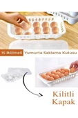 1 Adet Yumurta Saklama Kabı 15'li Steril Yumurtalık, Kapaklı Yumurta Organizeri - 2