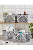 2 Adet Gri Çok Amaçlı Banyo Sepeti Düzenleyici Çanta tipi Sepet Taşınabilir Organizer - 1