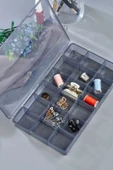 5 Adet Füme 18 Bölmeli Avantajlı Takı Aksesuar Saklama Kutusu - DDLC-902 thumbnail 3