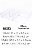 18 Parça Banyo Mutfak Çekmece Içi Düzenleyici Lv 216 (X3) Set Takı Makyaj Kutusu Kalemlik Kaşıklık - 6