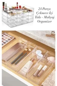 24 Parça Takı Ve Makyaj Malzemesi Düzenleyici Set (4 X Lv 216 ) Modüler Çekmece Içi Organizer Kutu - 1