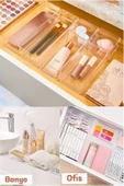 6 Parça Lv216 Çekmece Içi Düzenleyici Banyo Makyaj Organizer Takı Kutusu Modüler Peçetelik Kalemlik thumbnail 2
