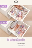 6 Parça Lv216 Çekmece Içi Düzenleyici Banyo Makyaj Organizer Takı Kutusu Modüler Peçetelik Kalemlik thumbnail 5