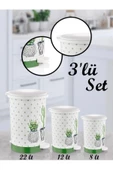 3lü Kaktüs Desen Pedallı Çöp Kovası 8/12/22 Litre - 1