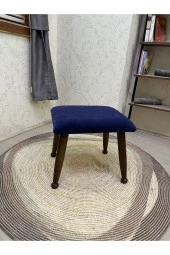 Asedia Trend Ceviz Lacivert Ahşap Ayak Uzatma Pufu Makyaj Koltuğu Bench Tabure thumbnail 2