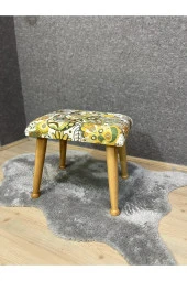 Asedia Trend Naturel Yeşil Retro Ahşap Ayak Uzatma Pufu Makyaj Koltuğu Bench Tabure thumbnail 1