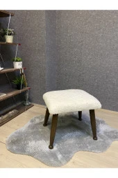 Asedia Trend Ceviz Teddy Krem Ahşap Ayak Uzatma Pufu Makyaj Koltuğu Bench Tabure thumbnail 1