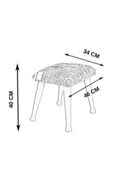 Asedia Trend Lake Bordo Ahşap Ayak Uzatma Pufu Makyaj Koltuğu Bench Tabure thumbnail 4