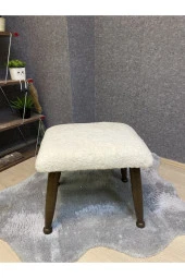 Asedia Trend Ceviz Teddy Krem Ahşap Ayak Uzatma Pufu Makyaj Koltuğu Bench Tabure thumbnail 3