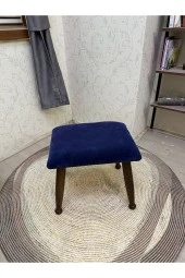 Asedia Trend Ceviz Lacivert Ahşap Ayak Uzatma Pufu Makyaj Koltuğu Bench Tabure thumbnail 4