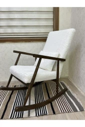 Asedia Trend Ceviz Teddy Krem Sallanan Sandalye Dinlenme Emzirme Baba Tv Okuma Koltuğu Berjer thumbnail 2