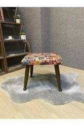 Asedia Trend Ceviz Retro Ahşap Ayak Uzatma Pufu Makyaj Koltuğu Bench Tabure thumbnail 2