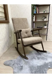 Asedia Trend Ceviz Teddy Kahve Sallanan Sandalye Dinlenme Emzirme Baba Tv Okuma Koltuğu Berjer thumbnail 1